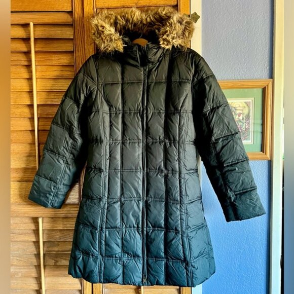 Weatherproof Long Black Down Puffer Coat Parka with Removable Faux Fur Hood S - Picture 2 of 16
